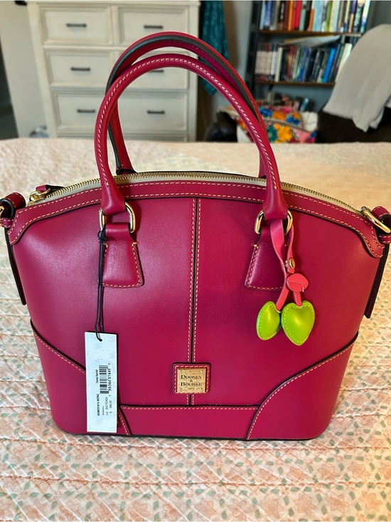 Dooney & Bourke Handbags - Dooney & Bourke Belmar leather Domed Satchel in Strawberry, excellent preowned